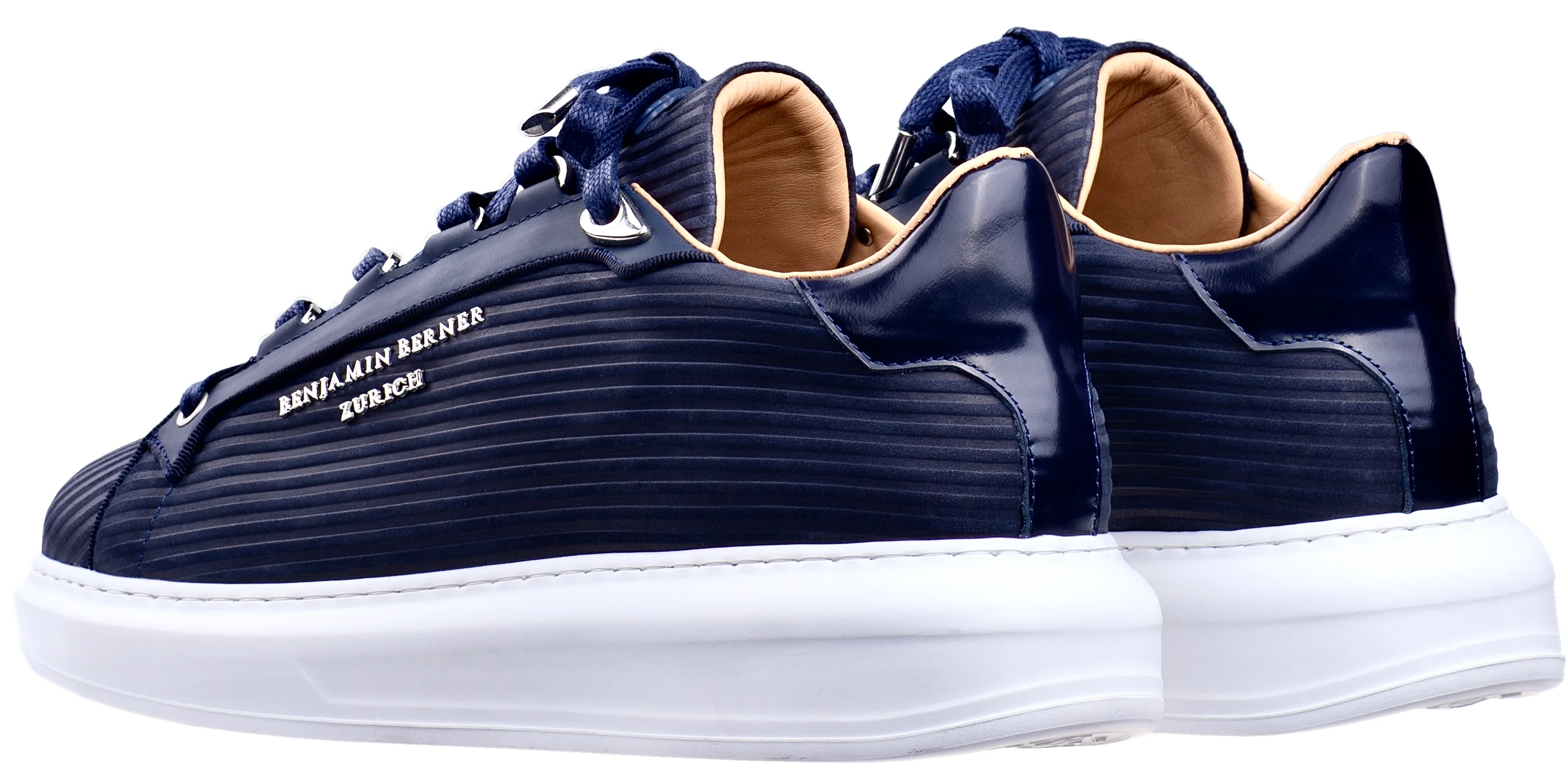 BNJ ACHILLE NAVY 3D STRIPED NUBUCK - Image 3