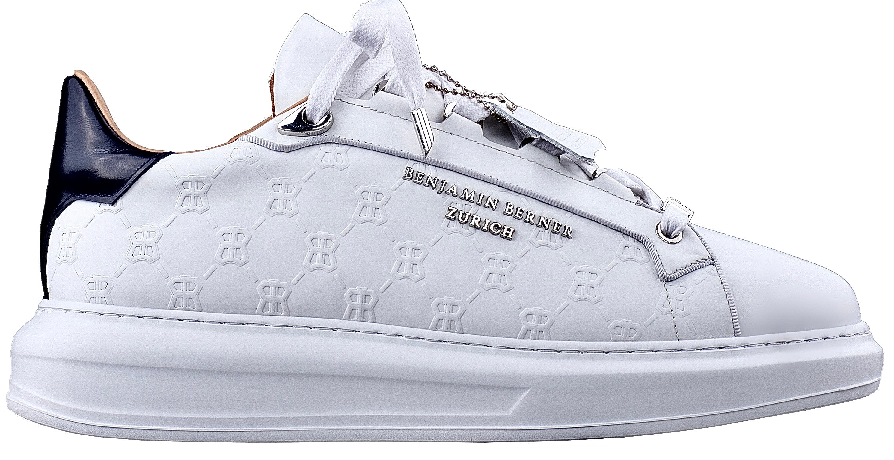 BNJ ACHILLE ALL WHITE MONOGRAM EMBOSSED MATT NAPPA - Image 2