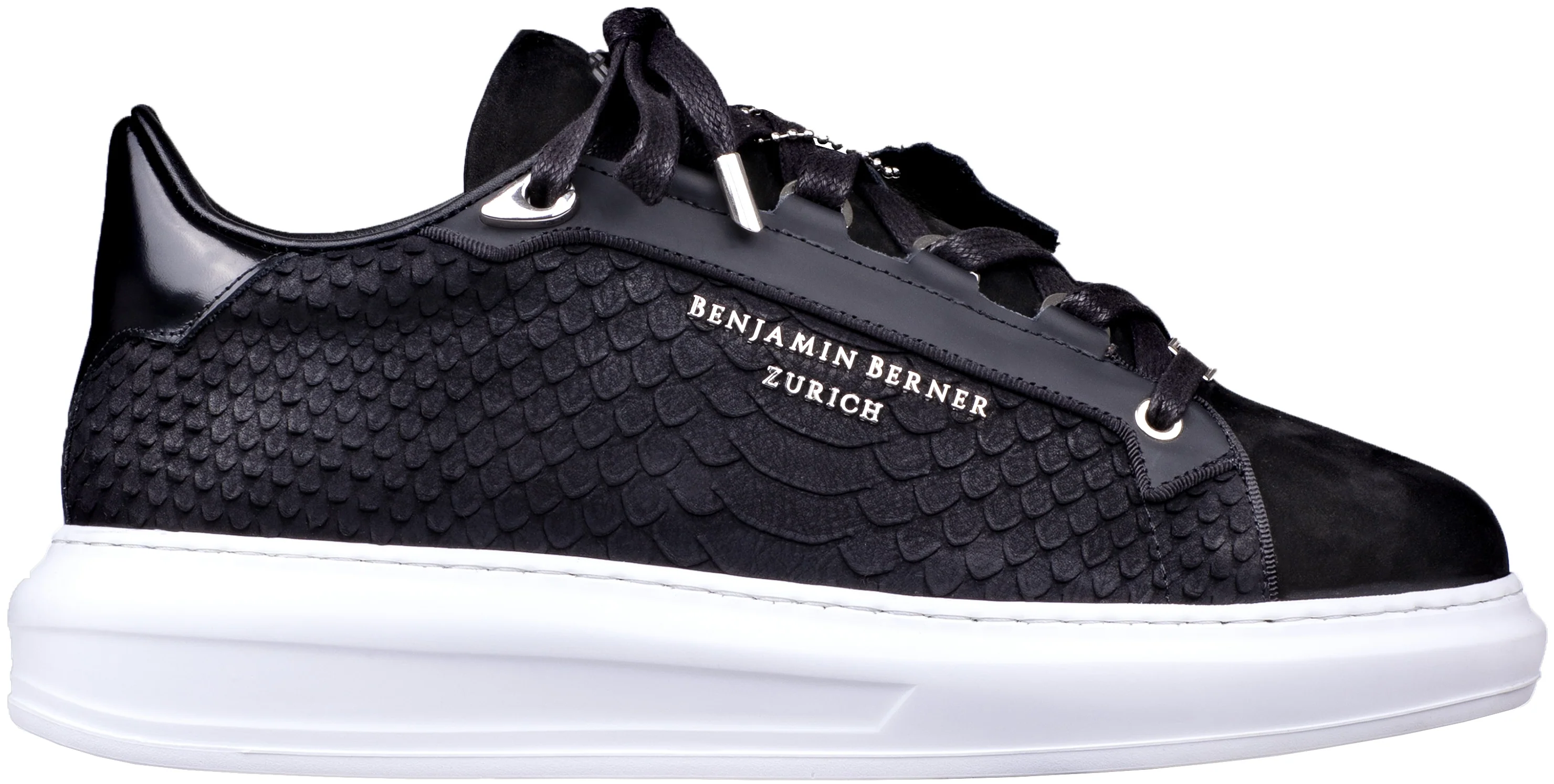 BNJ ACHILLE BLACK PYTHON CUT NUBUCK - Image 2
