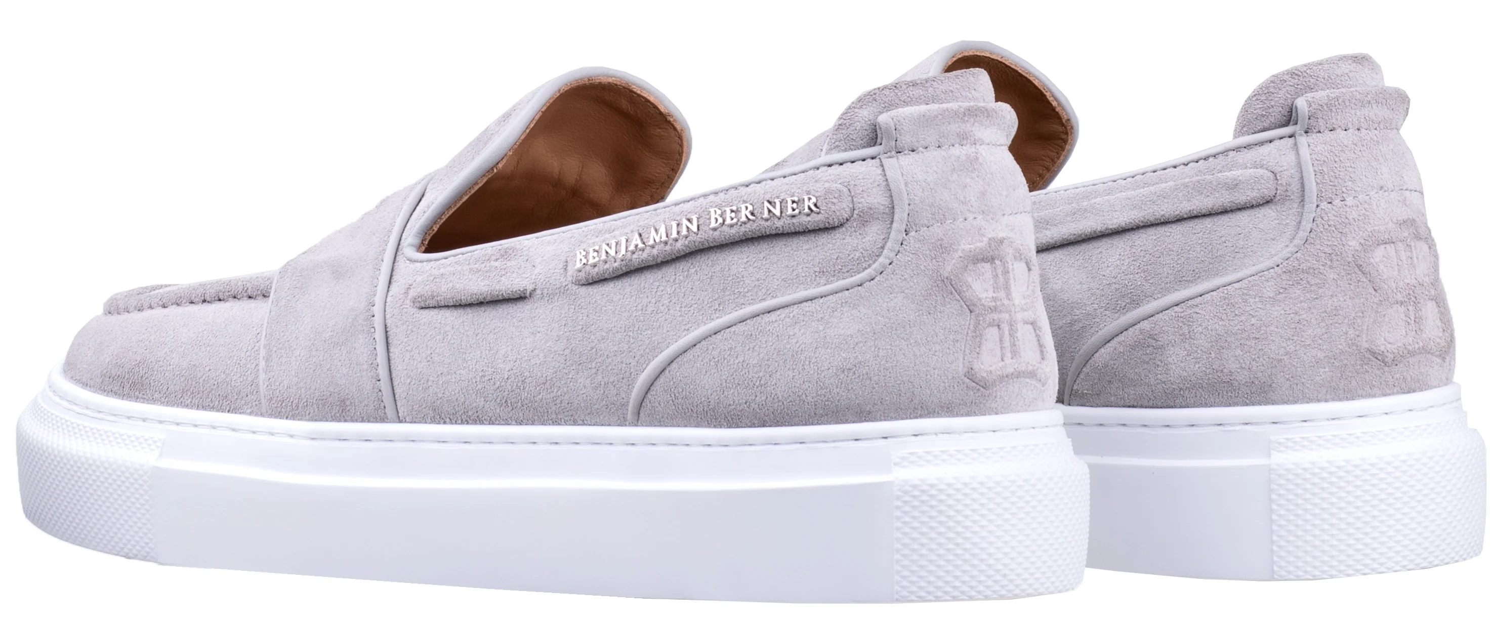 BNJ ENZO ICE GREY SUEDE PENNY LOAFER - Image 3