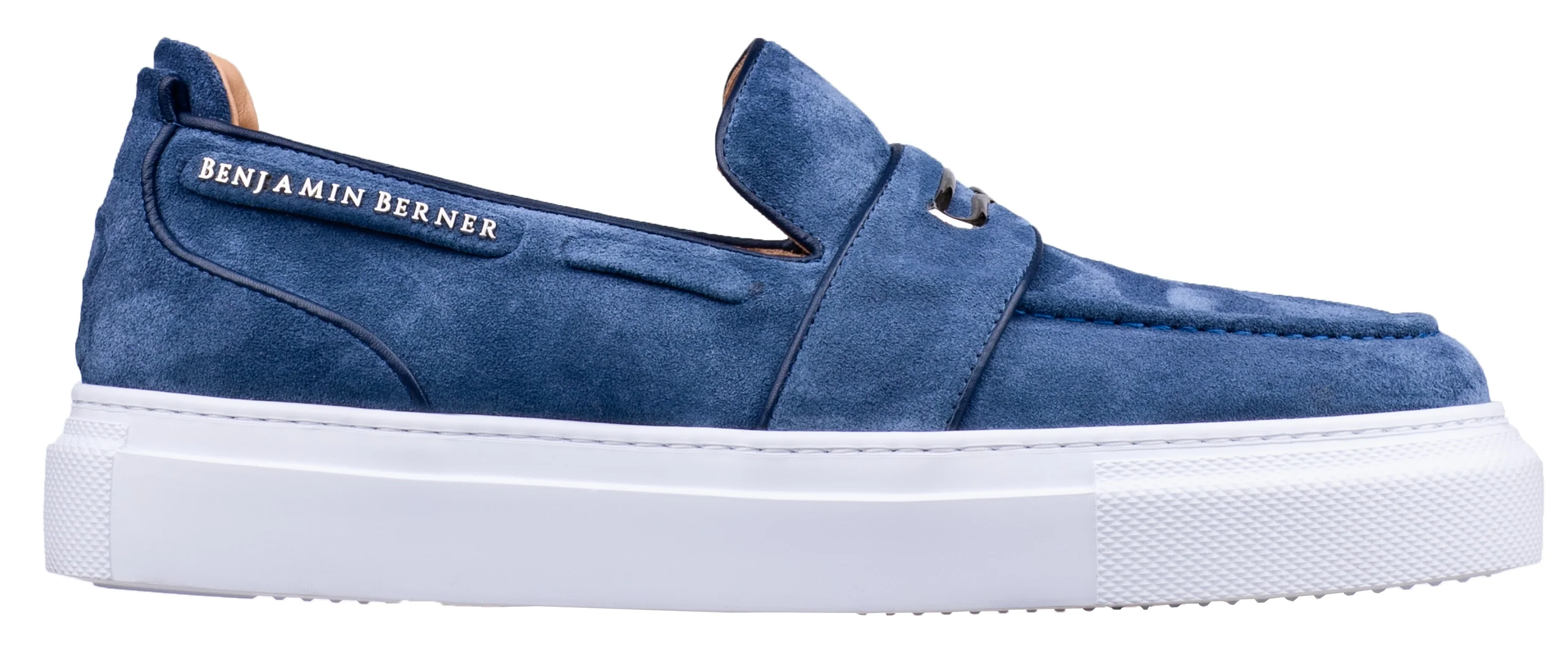 BNJ ENZO  INDIGO BLUE SUEDE PENNY LOAFER - Image 2