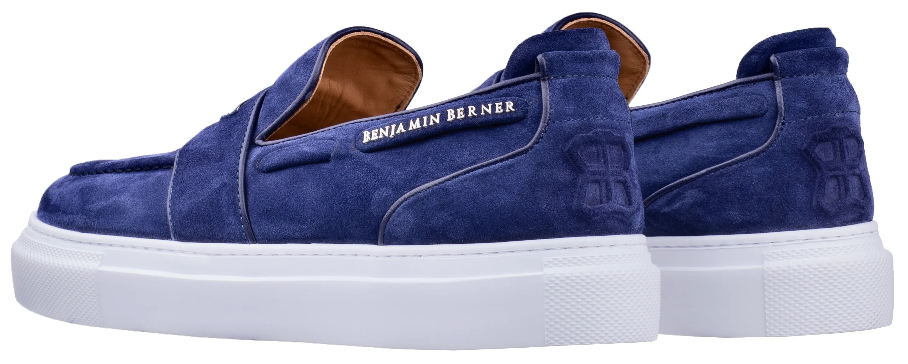 BNJ ENZO NAVY BLUE SUEDE PENNY LOAFER - Image 3