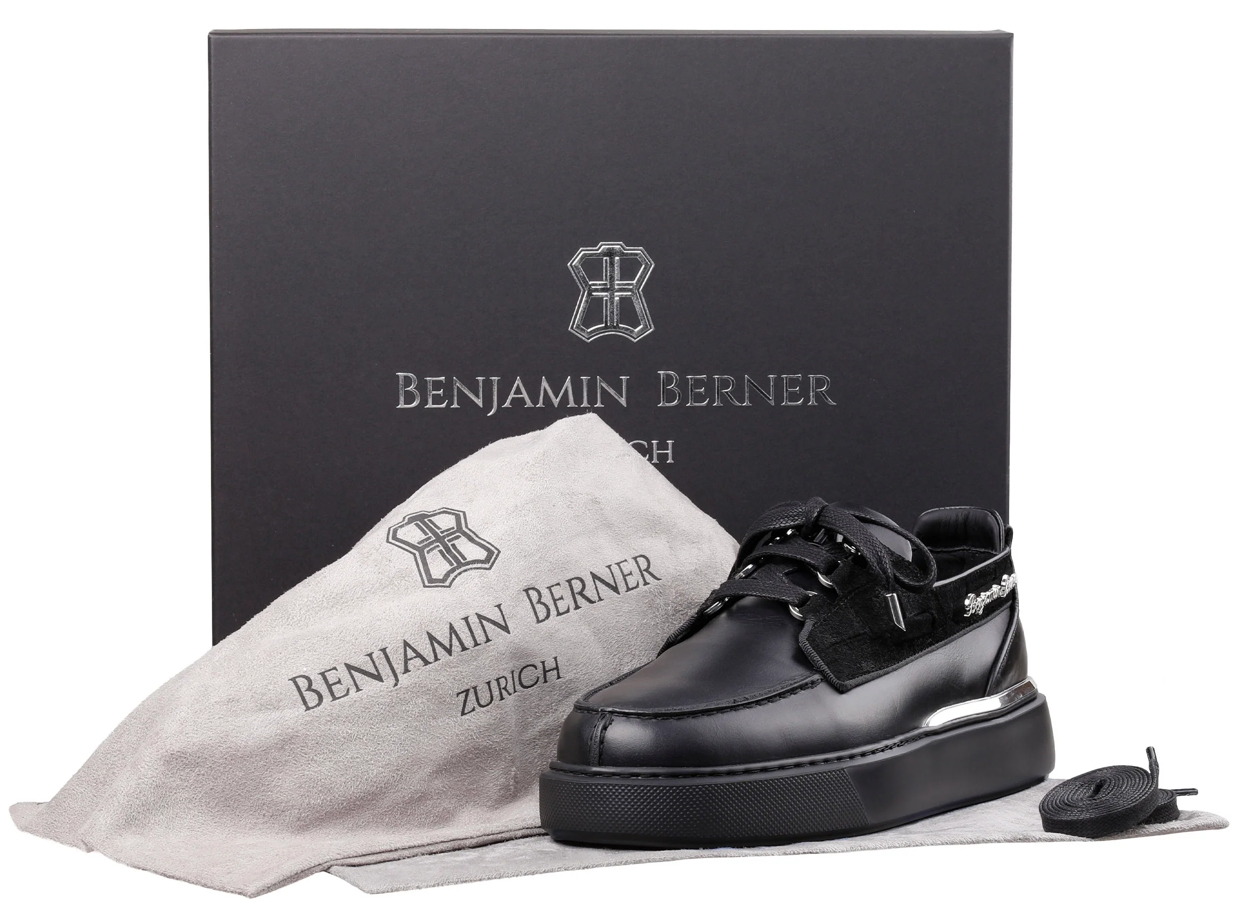 BNJ NEPTUNE BLACK NAPPA -CROCODILE SUEDE - Image 4