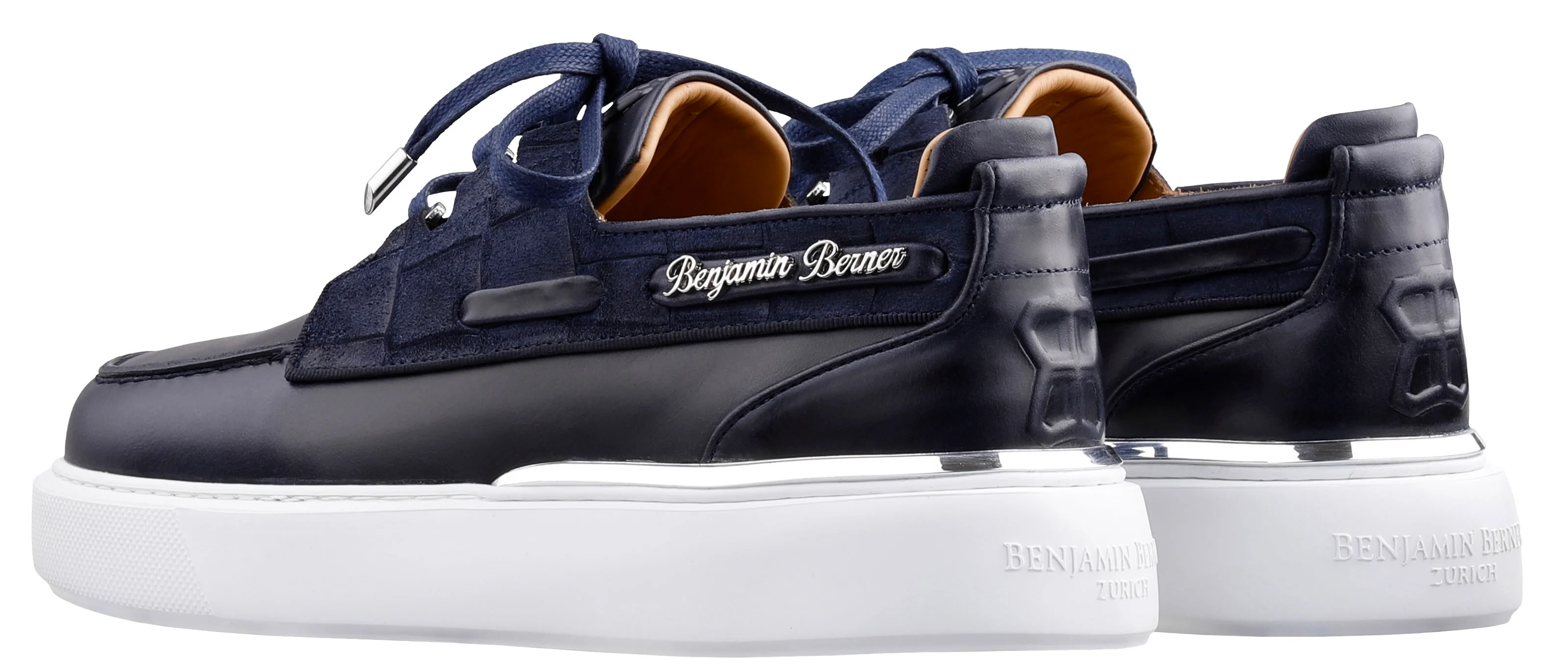 BNJ NEPTUNE NAVY NAPPA -CROCODILE SUEDE - Image 3
