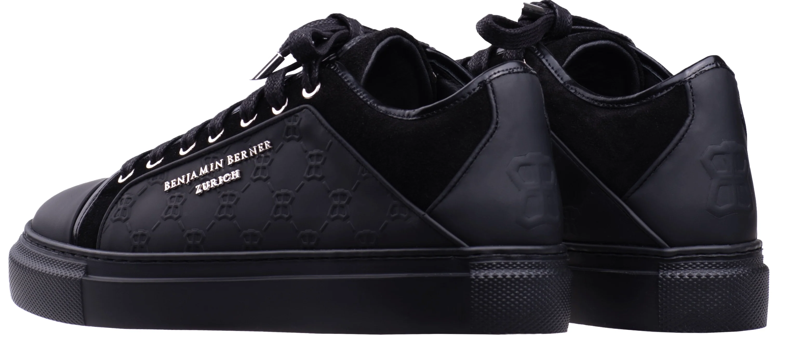 BNJ ODIN ALL BLACK MONOGRAM EMBOSSED MATT NAPPA - Image 3