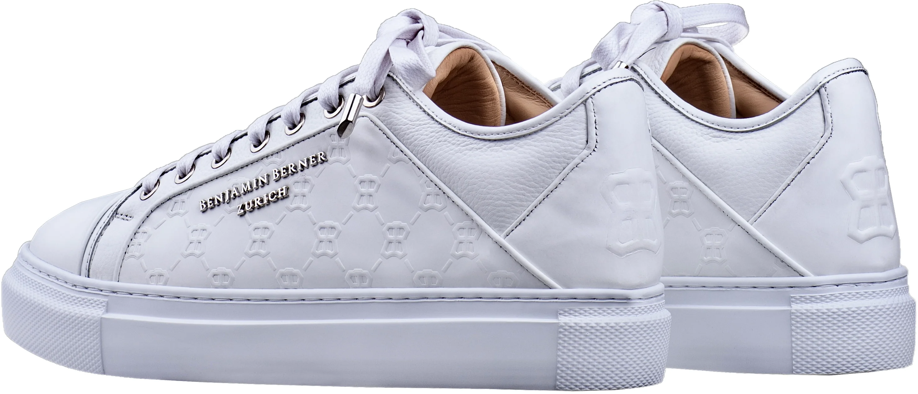 BNJ ODIN ALL WHITE MONOGRAM EMBOSSED MATT NAPPA - Image 3