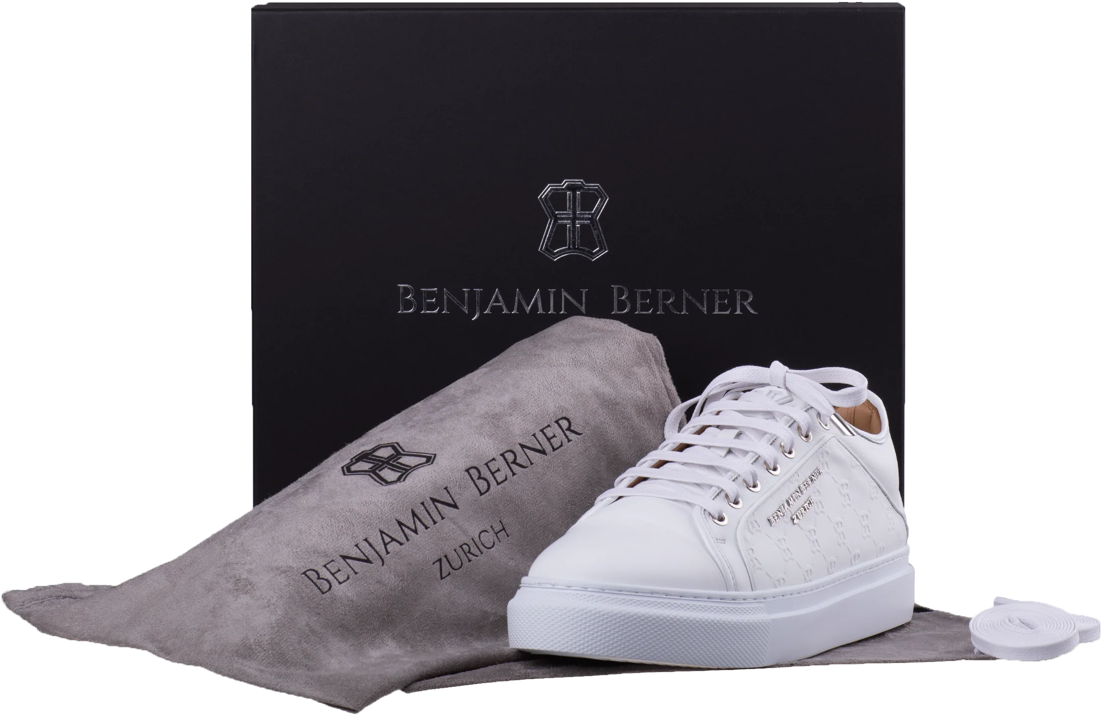 BNJ ODIN ALL WHITE MONOGRAM EMBOSSED MATT NAPPA - Image 4
