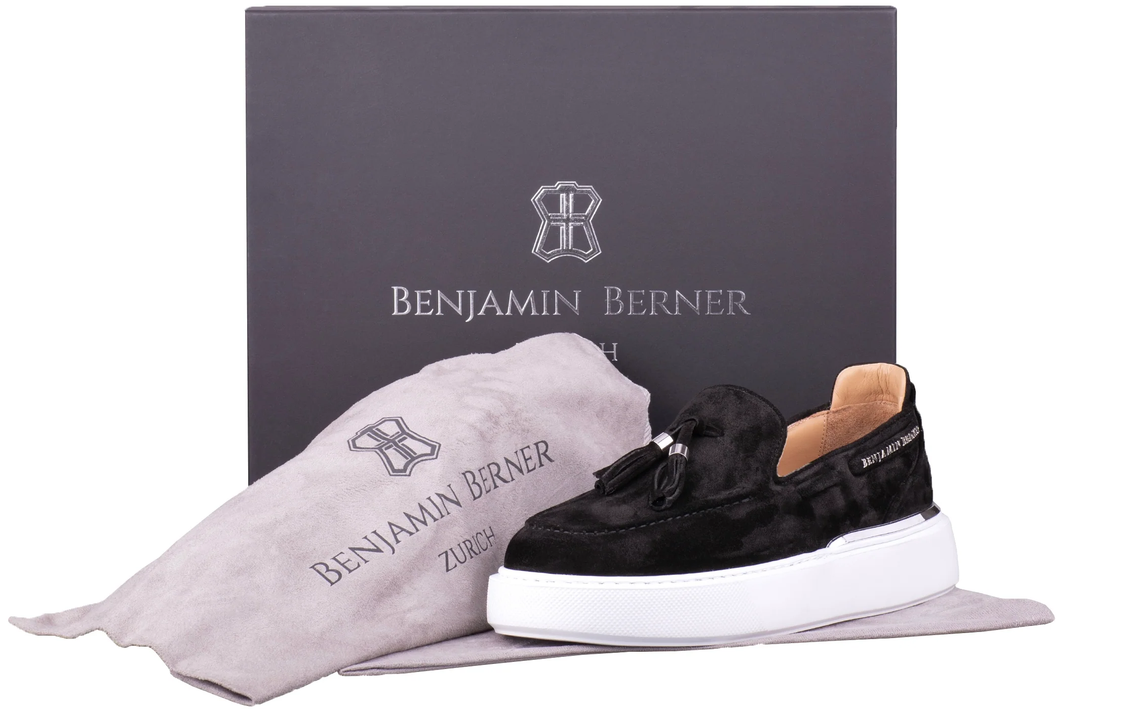 BNJ ORION ONYX BLACK SUEDE TASSEL LOAFER - Image 4