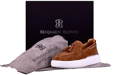 BNJ ORION CHESTNUT SUEDE TASSEL LOAFER - Image 3