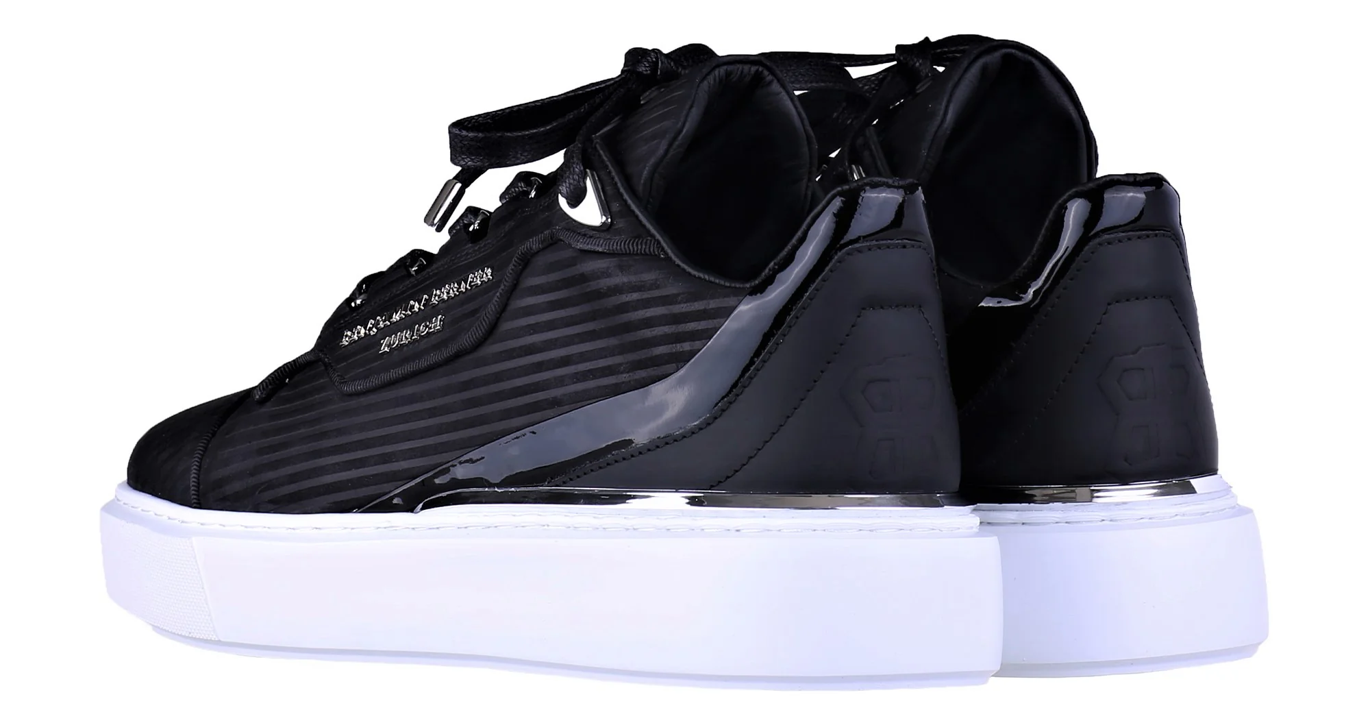 BNJ RAPHAEL Low-Top BLACK 3D STRIPED NUBUCK - Image 3