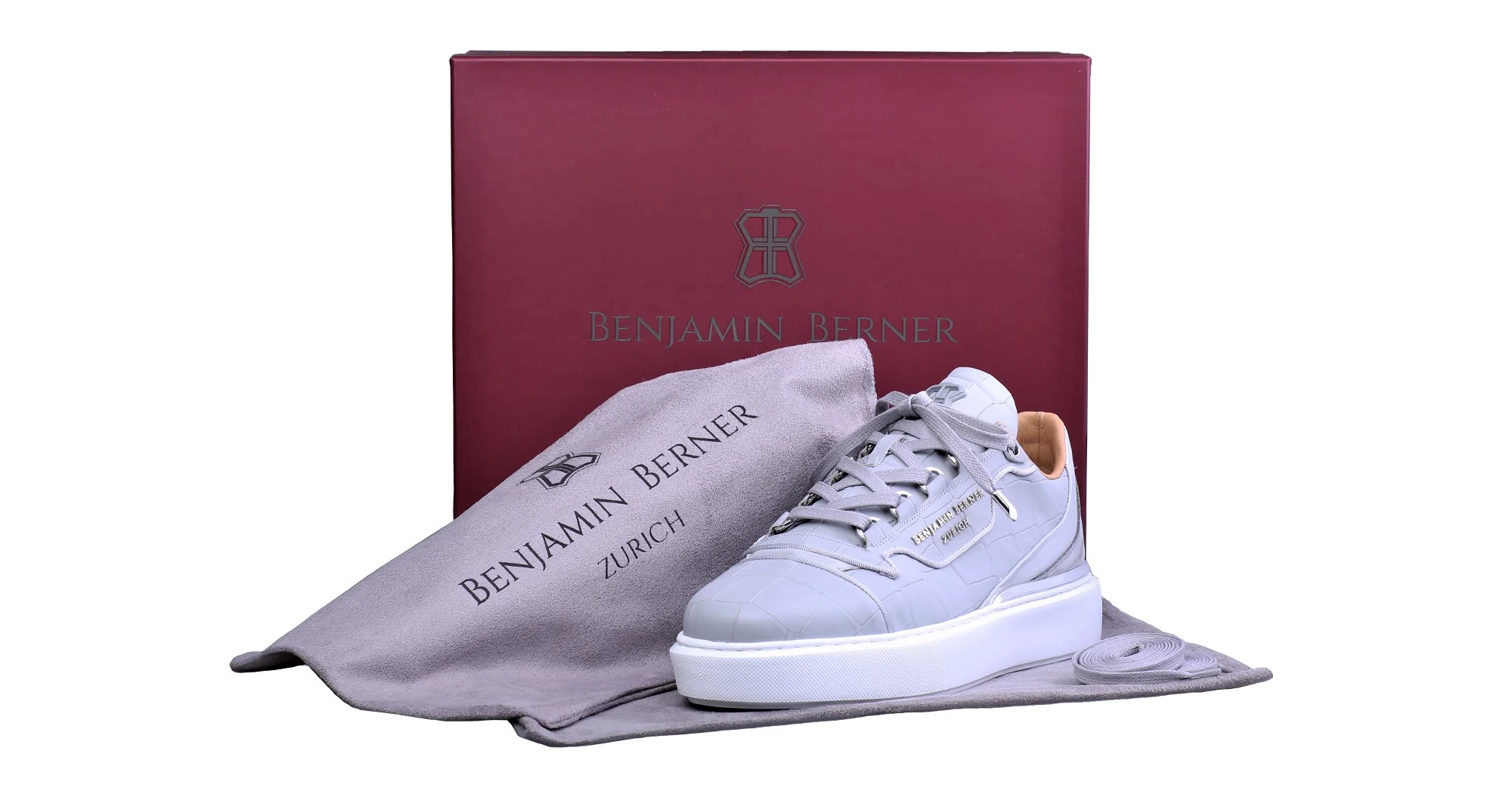 BNJ RAPHAEL Low-Top ICE GREY MATT CROCODILE - Image 4