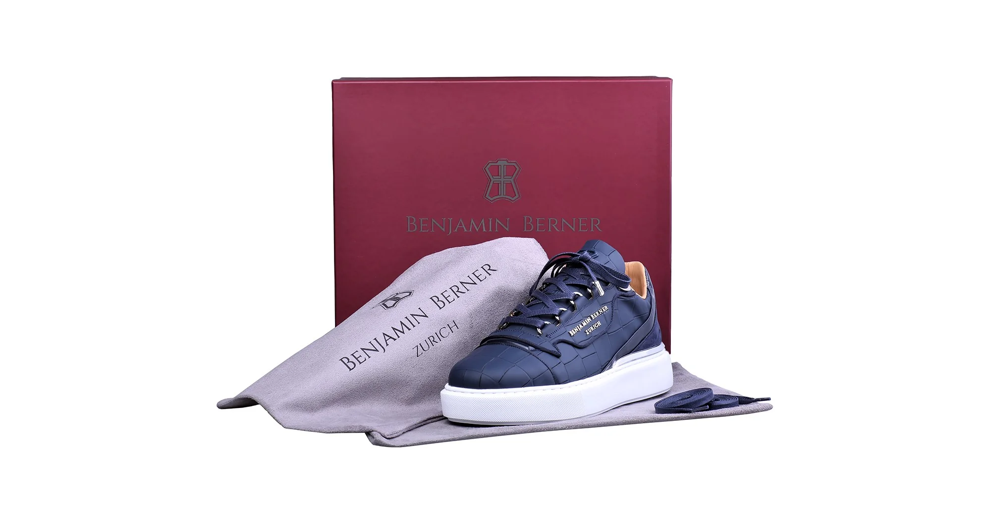 BNJ RAPHAEL Low-Top NAVY  MATT CROCODILE - Image 4