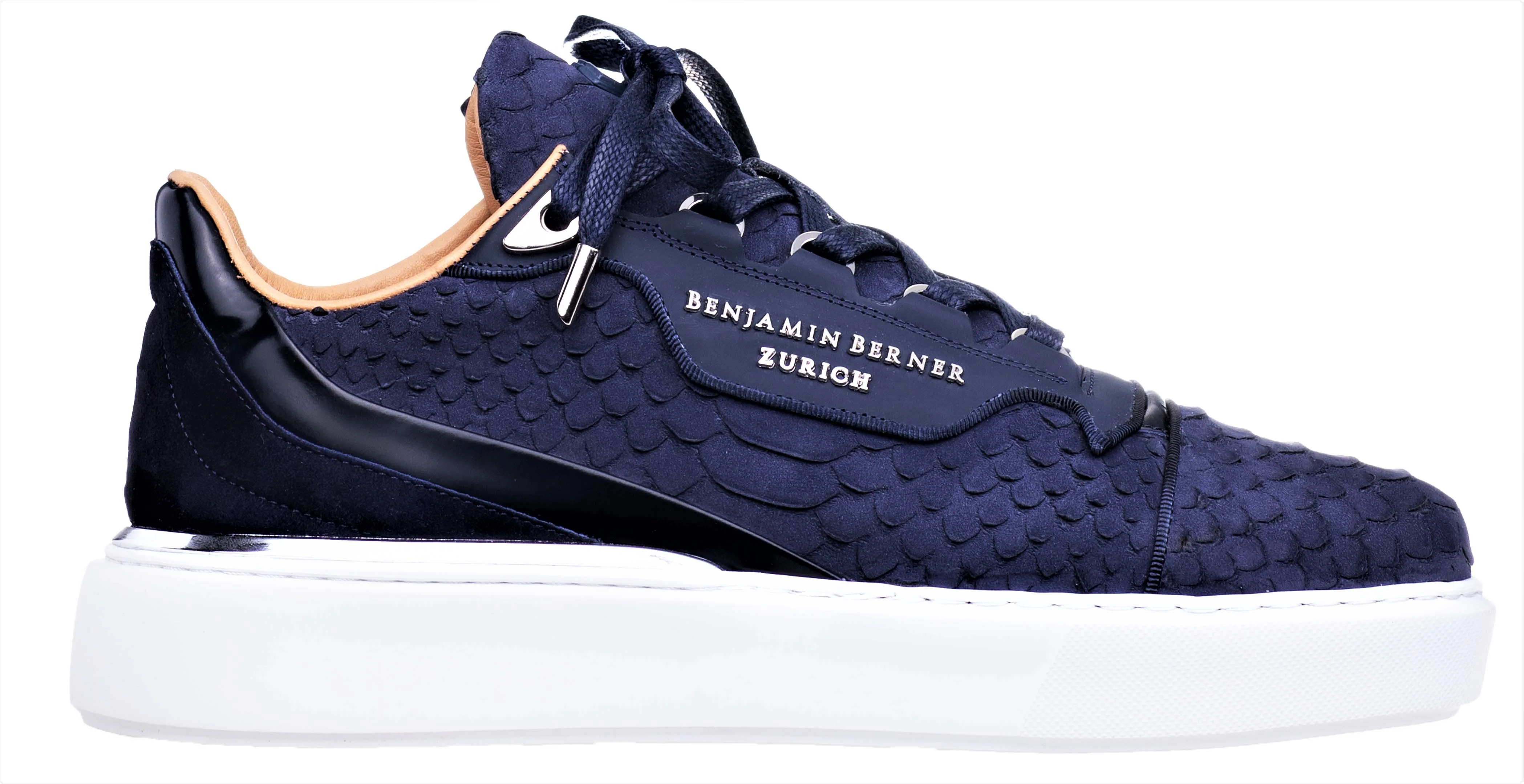 BNJ RAPHAEL Low-Top NAVY PYTHON CUT-MATT NAPPA - Image 2
