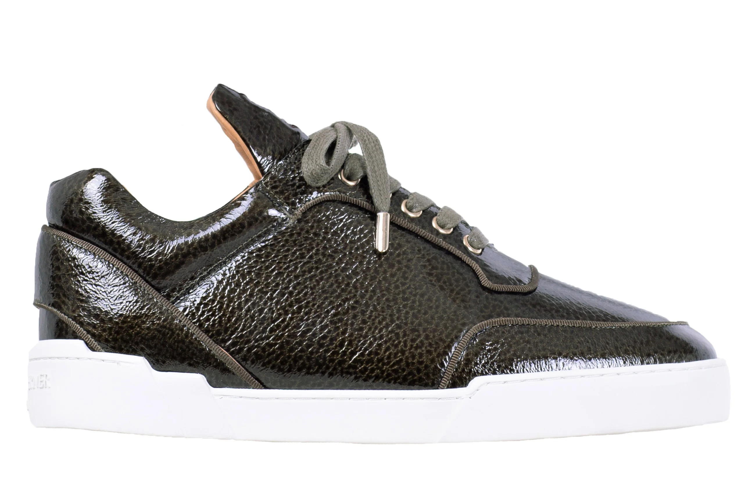 Low-Top DARK OLIVE WASHED PATENT CALFSKIN - Image 2