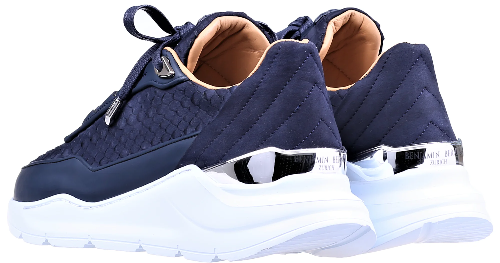 LOW-TOP BNJ HECTOR RUNNER  NAVY BLUE PYTHON CUT -MATT NAPPA - Image 3