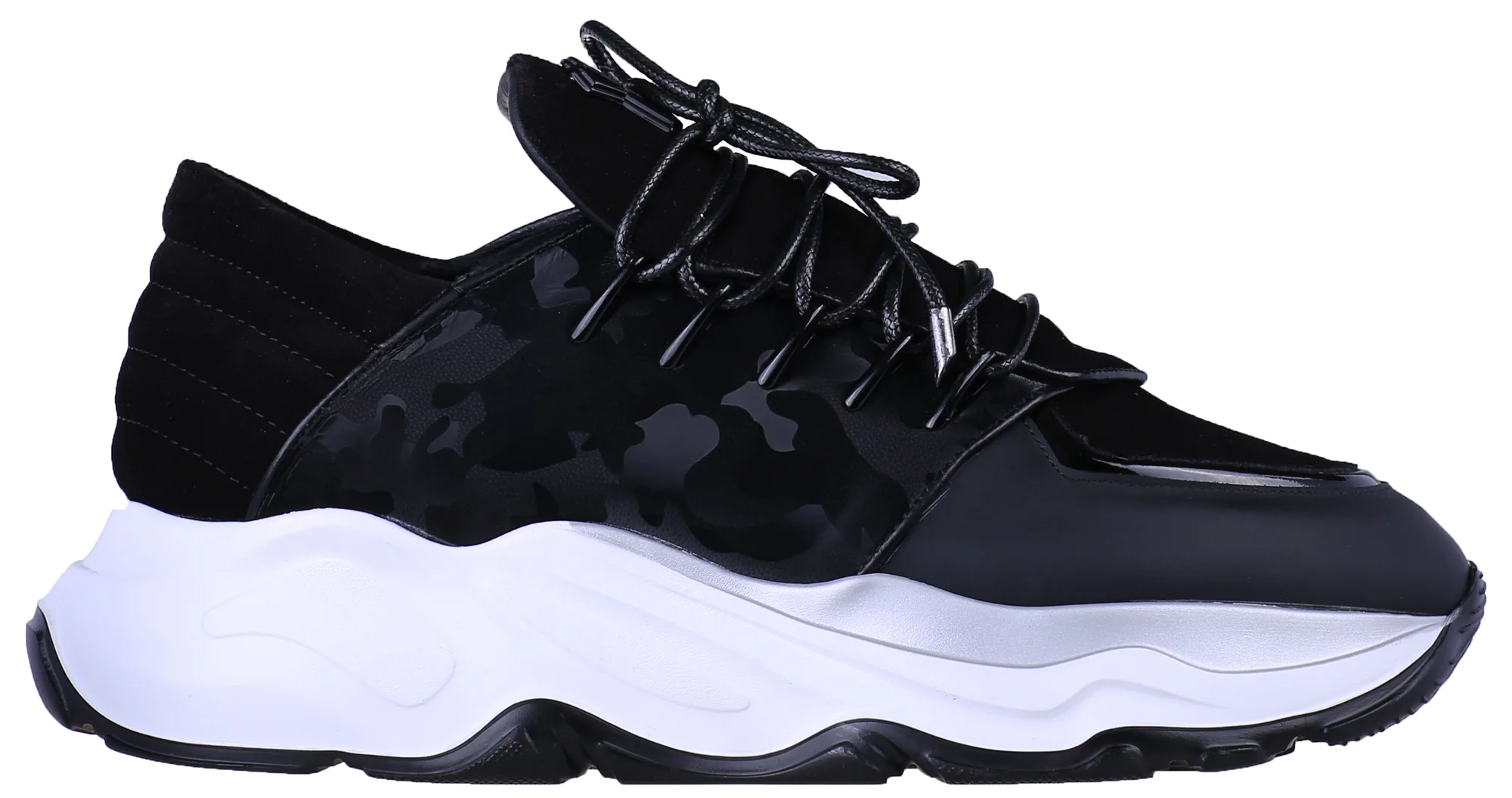 LOW-TOP BNJ PHOENIX RUNNER BLACK REFLECTIVE CAMOUFLAGE-MATT NAPPA - Image 2