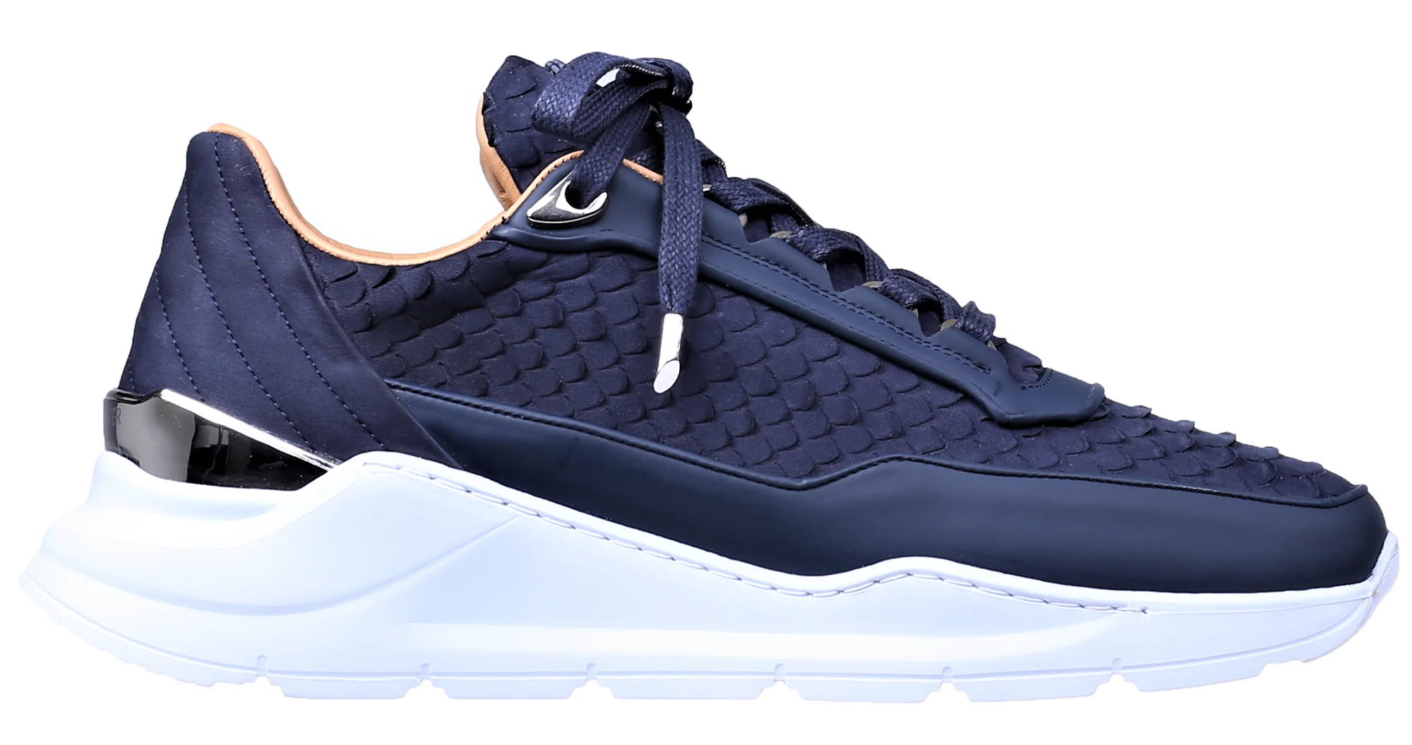 Women's Low-Top BNJ HECTOR RUNNER  NAVY BLUE PYTHON CUT -MATT NAPPA - Image 2
