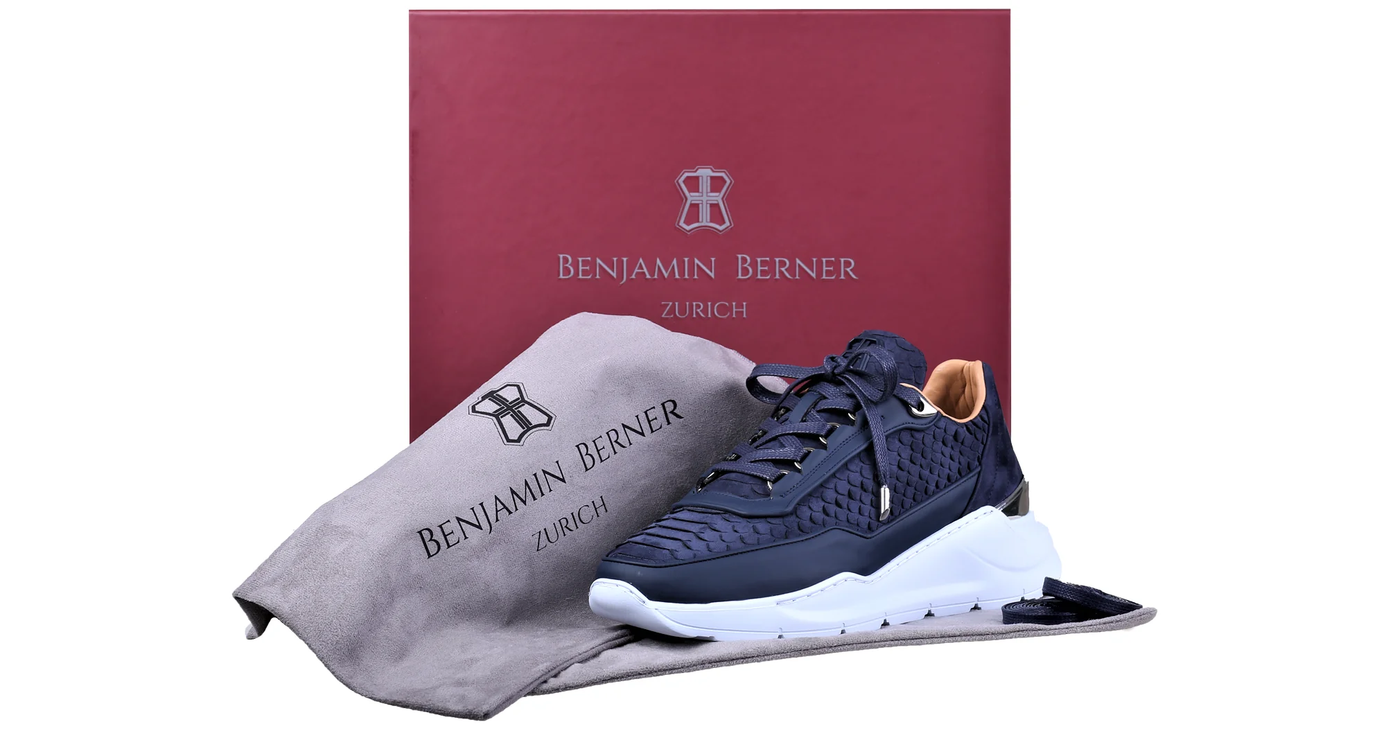 Women's Low-Top BNJ HECTOR RUNNER  NAVY BLUE PYTHON CUT -MATT NAPPA - Image 4