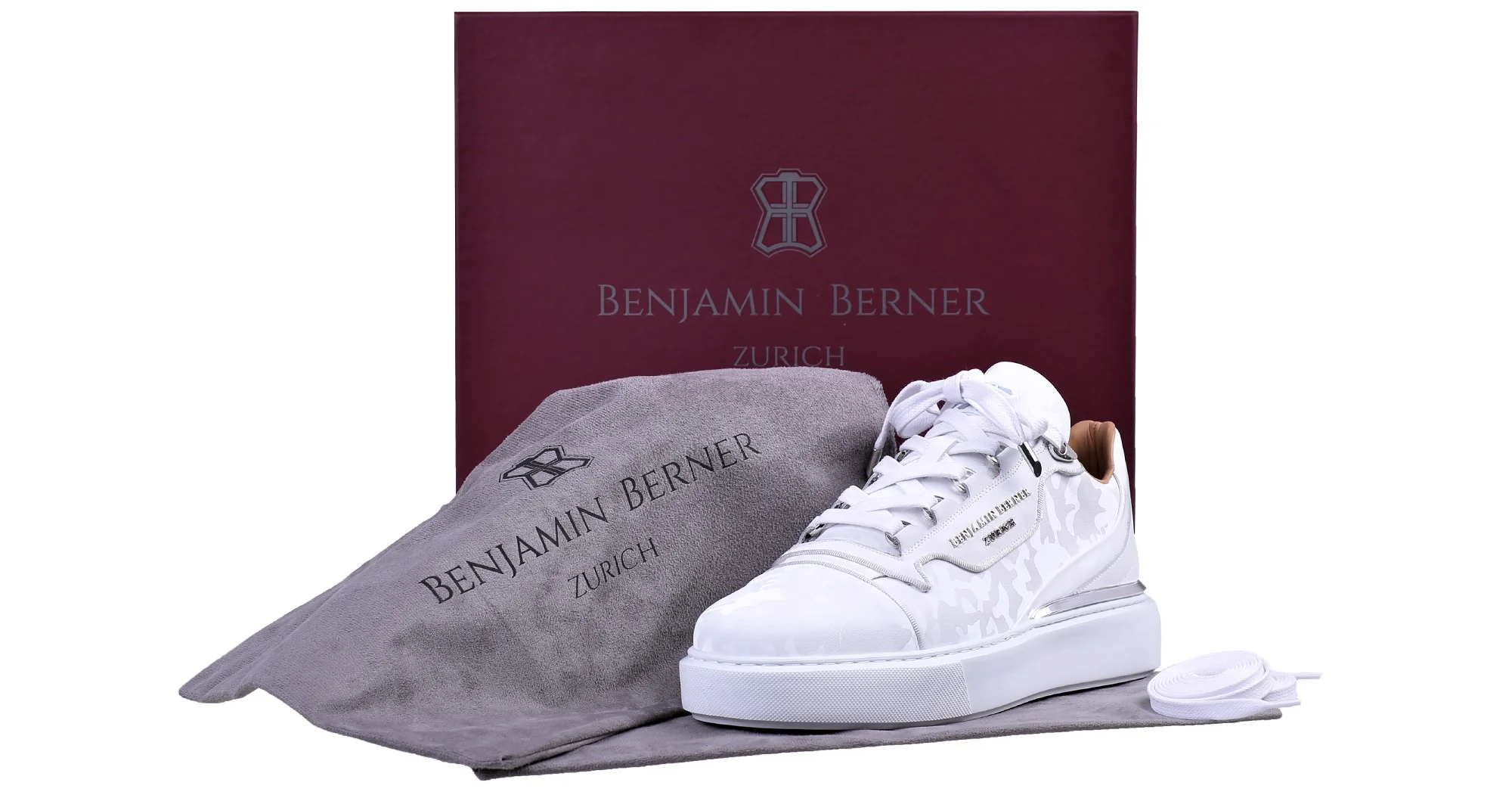 Women's Low-Top BNJ RAPHAEL WHITE REFLECTIVE CAMOUFLAGE CALFSKIN - Image 4